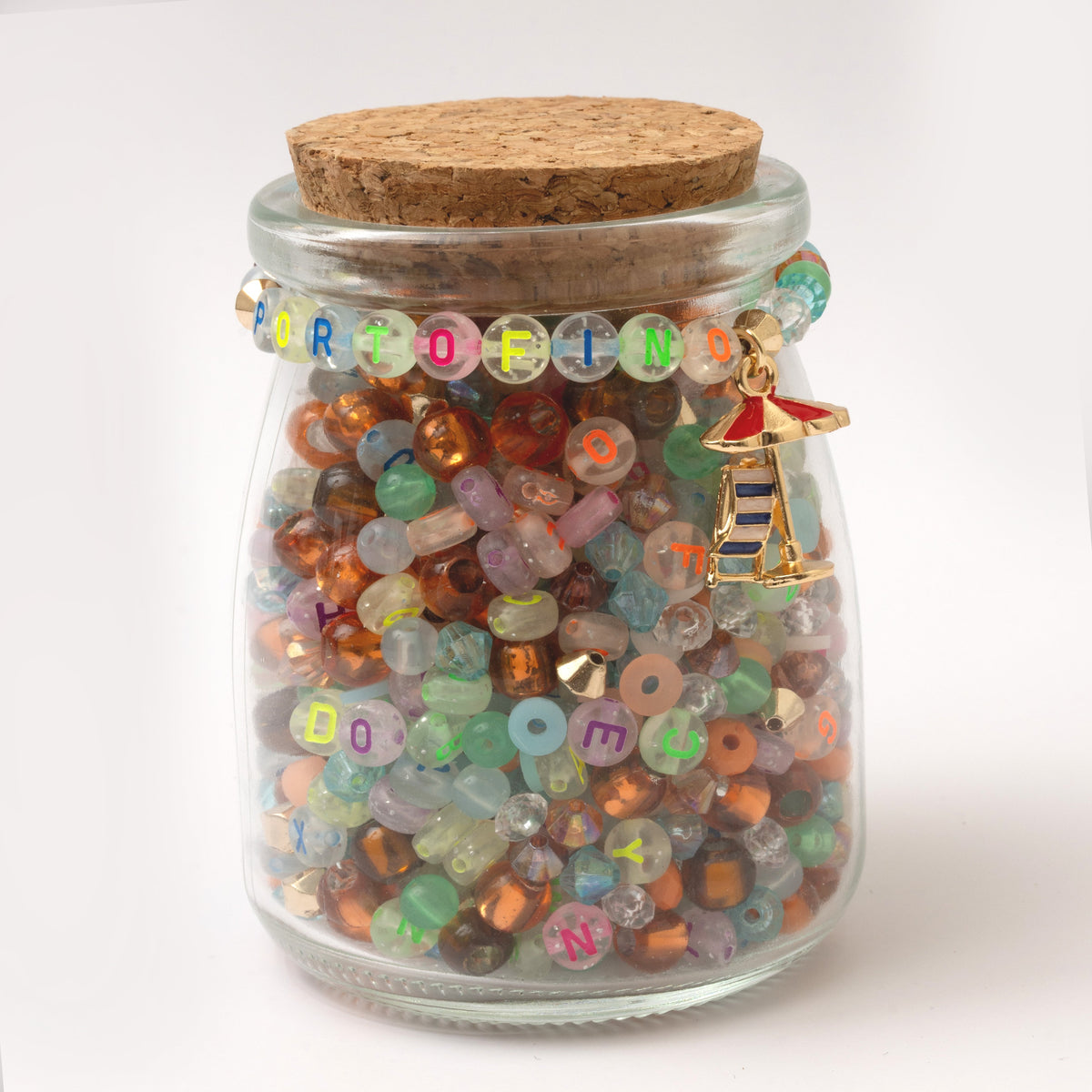 Colorful Neon Alphabet Bead Jar DIY Jewelry Kit