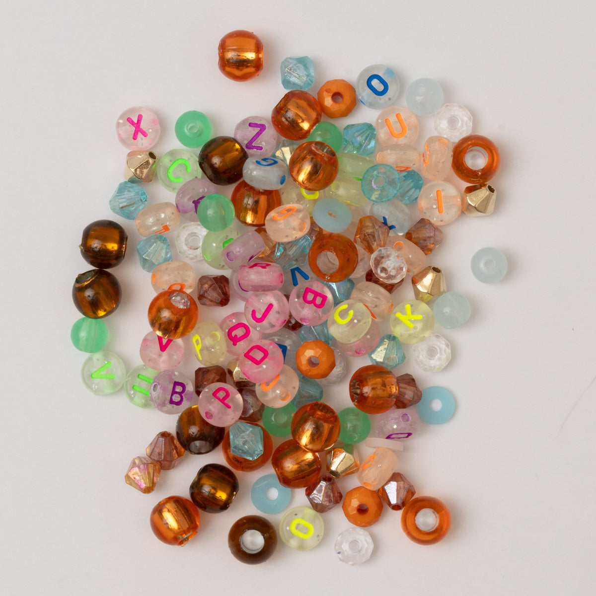 Colorful Neon Alphabet Bead Jar DIY Jewelry Kit