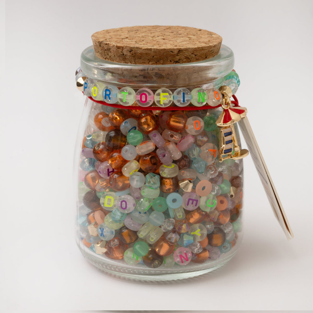 Colorful Neon Alphabet Bead Jar DIY Jewelry Kit