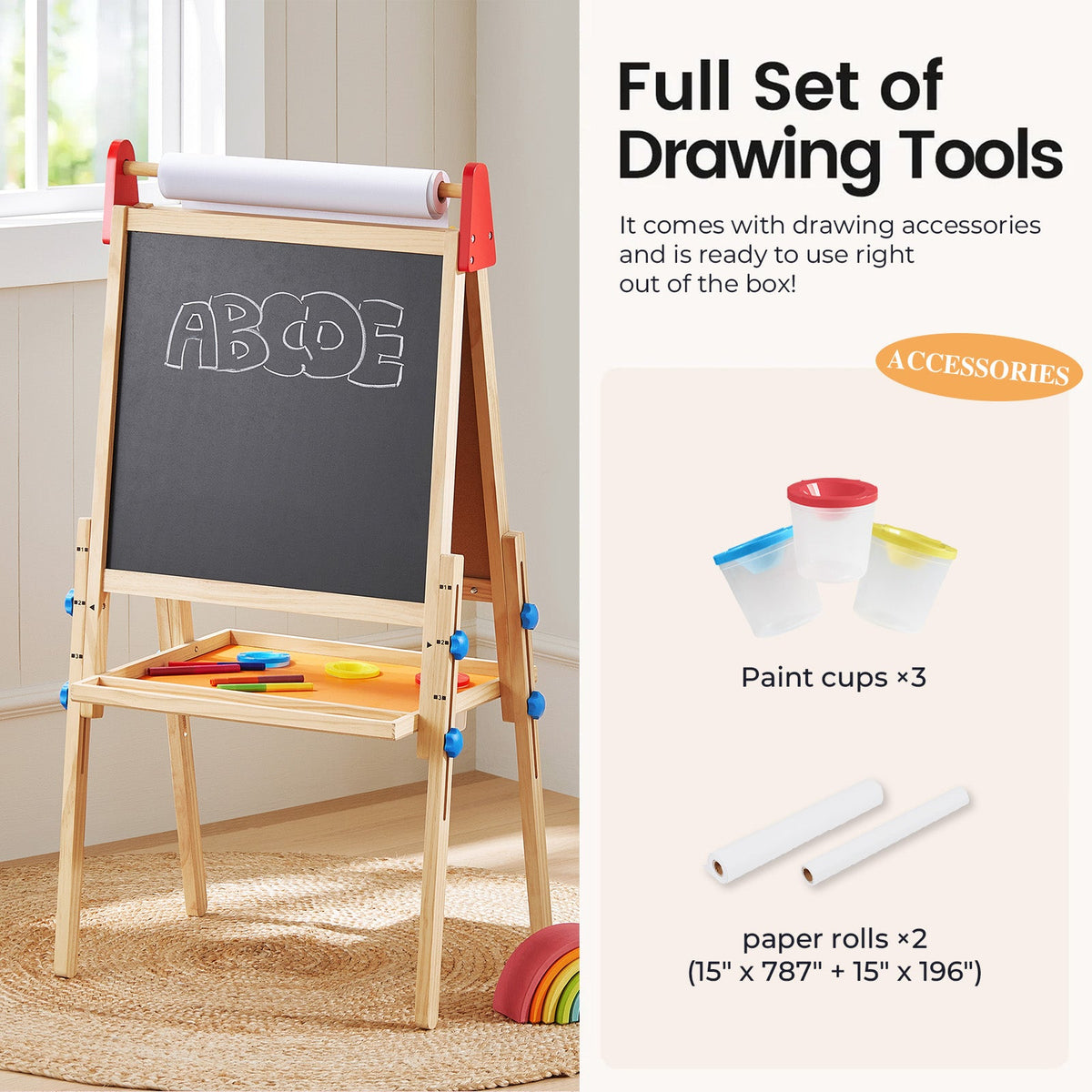 Tiny Land® 3-in-1 Art Easel for Kids