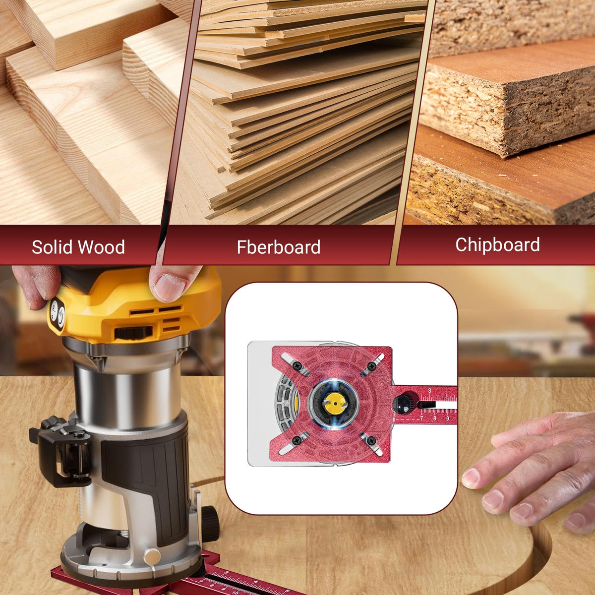 Circle Cutting Jig for Router — 5-in-1 Adjustable 10"–58" Large Circle Cutter