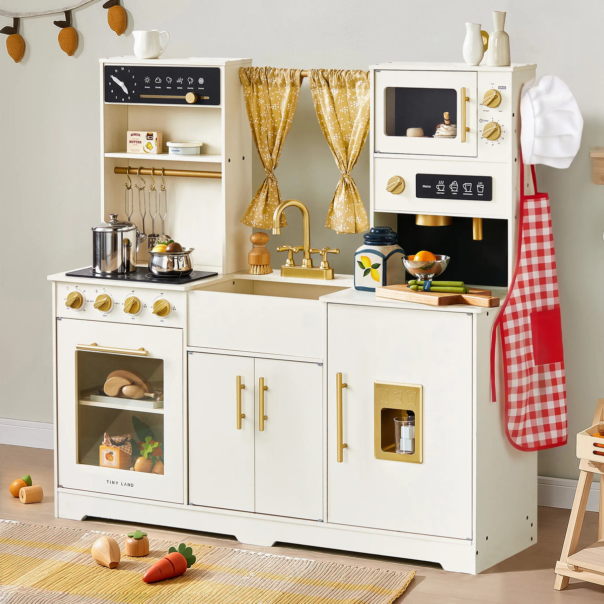 Tiny Land® Iconic Wooden Play Kitchen – Cooking Set for Kids