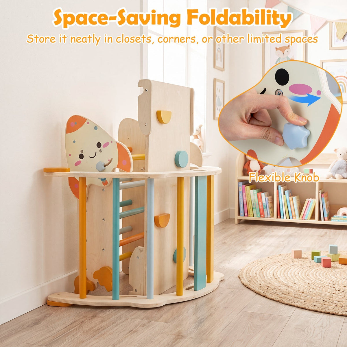 8-in-1 Climbing Set for Toddlers with Rocket Theme