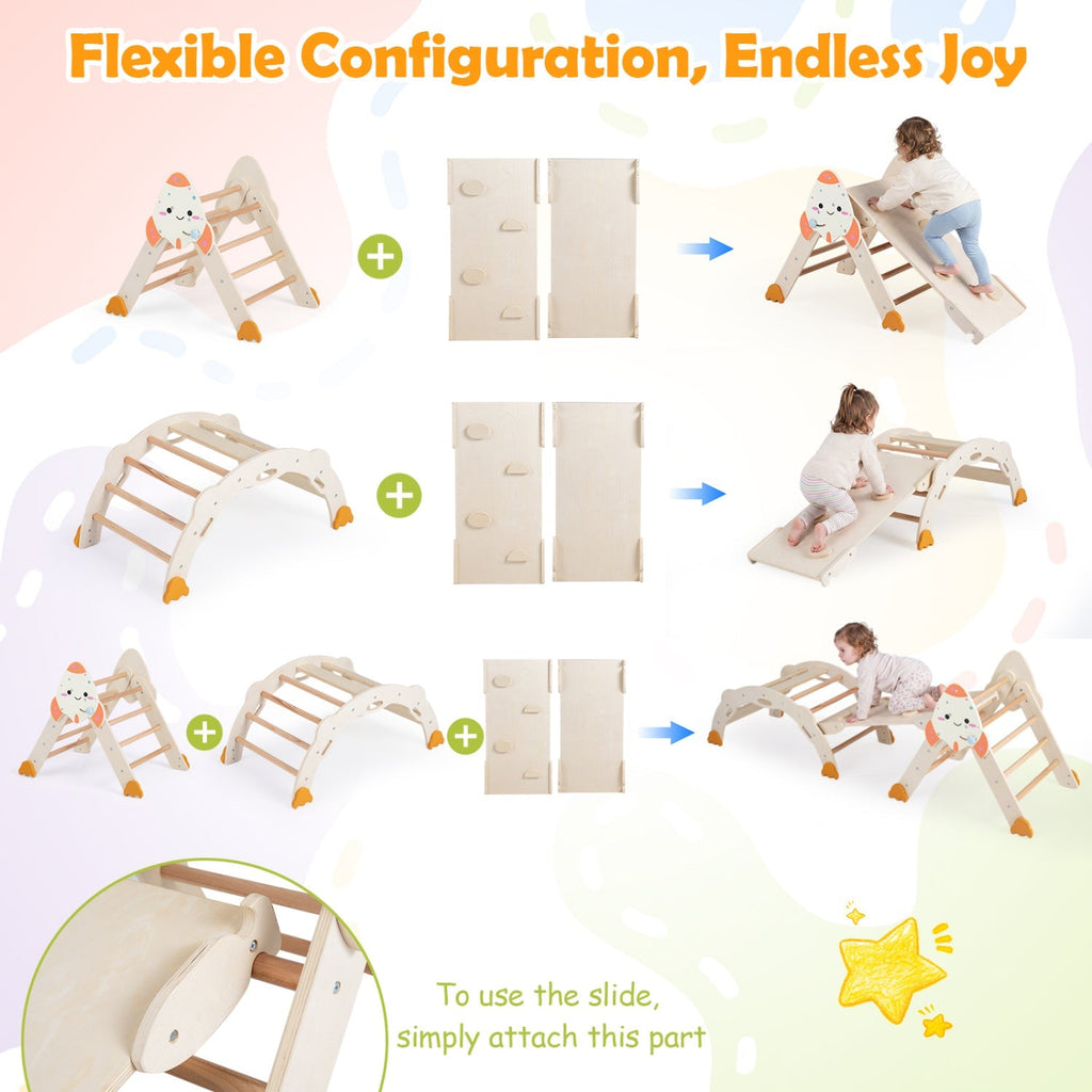 8-in-1 Climbing Set for Toddlers with Rocket Theme