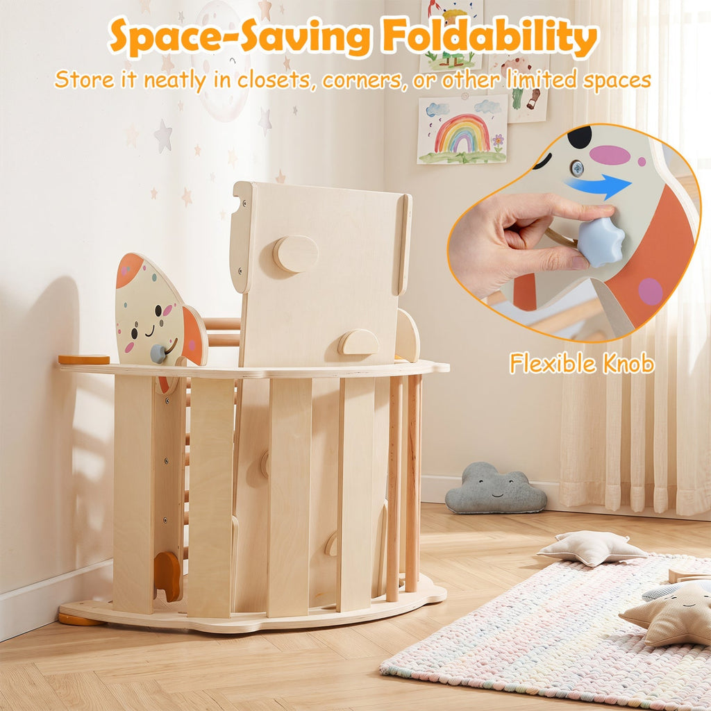 8-in-1 Climbing Set for Toddlers with Rocket Theme