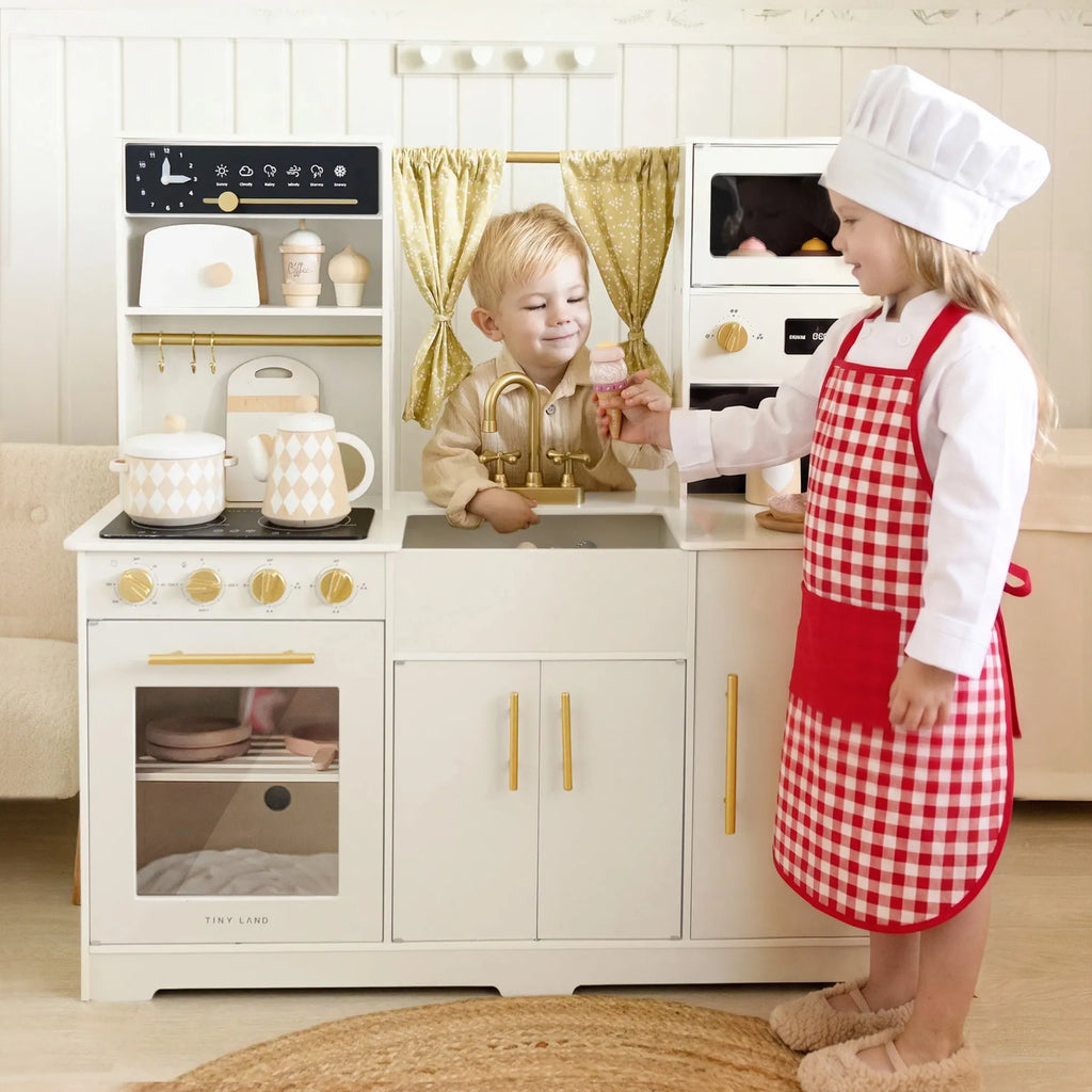 Tiny Land® Iconic Wooden Play Kitchen – Cooking Set for Kids