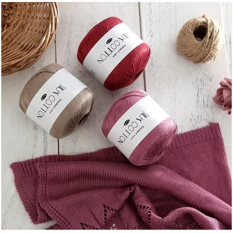 50g/PC Silk Lace Cotton Soft Thread for Cross Stitch