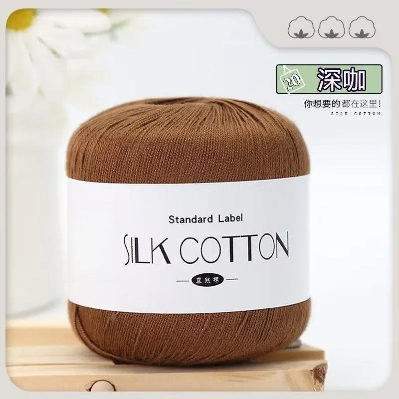 50g/PC Silk Lace Cotton Soft Thread for Cross Stitch
