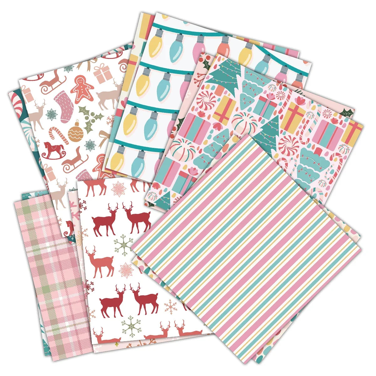 12pcs Retro Christmas Scrapbook Paper