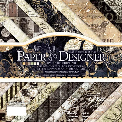 7 Inch Vintage Scrapbook Paper Set | 40 Sheets Retro Cardstock