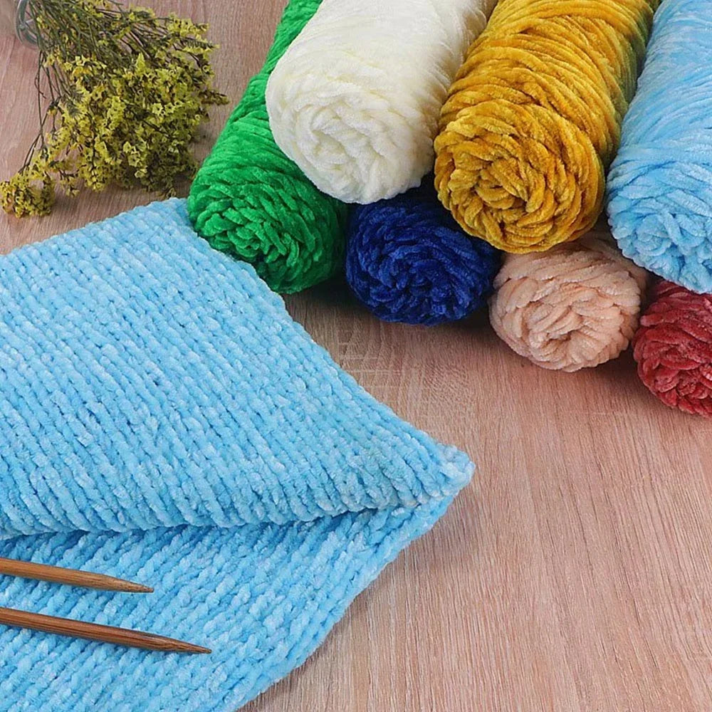 95g Chenille Soft Velvet Yarn Blended Knitting Wool Crochet