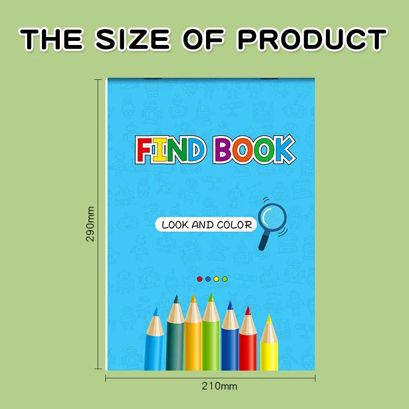 Find Hidden Objects Look and Color Early Education Game Book