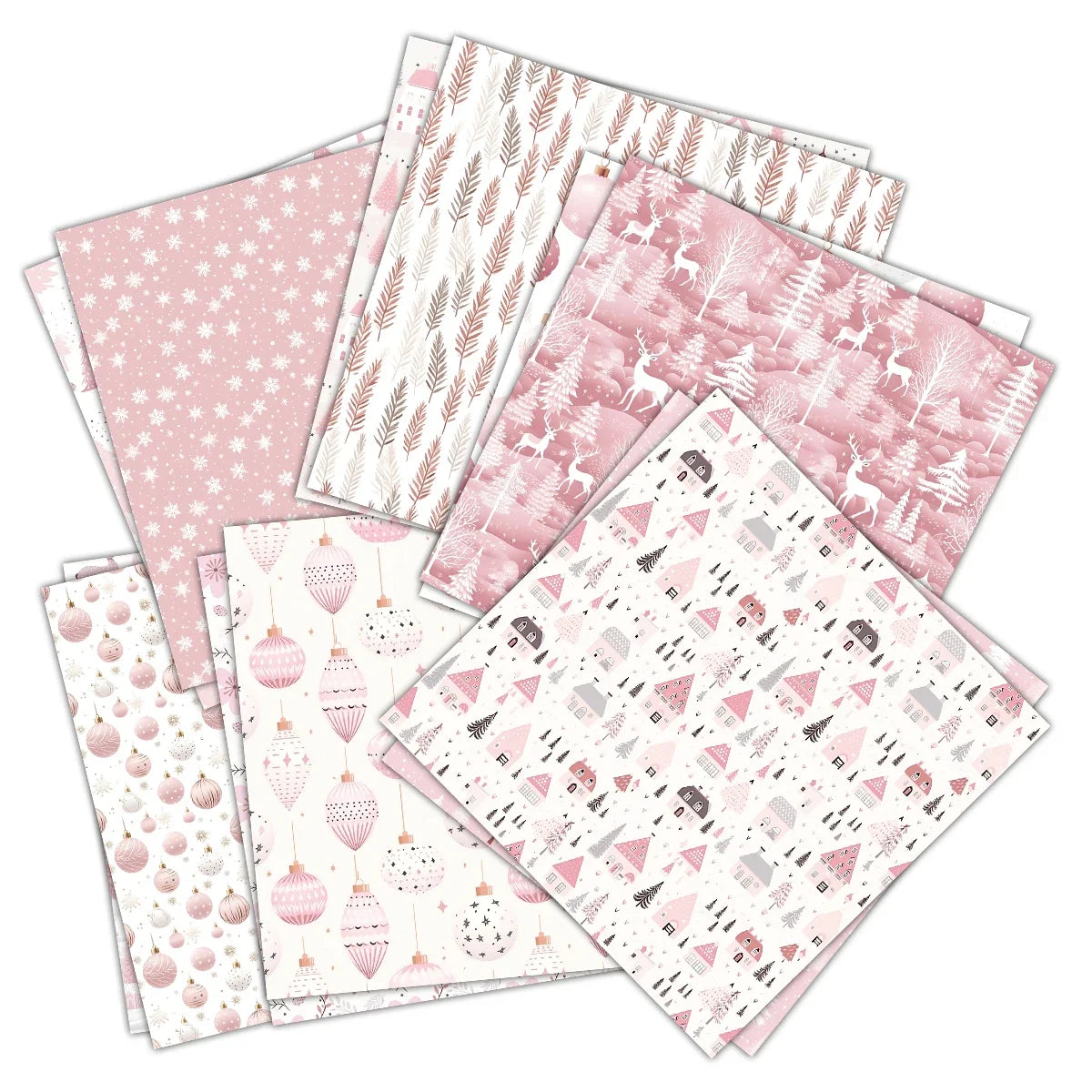 12pcs Retro Christmas Scrapbook Paper