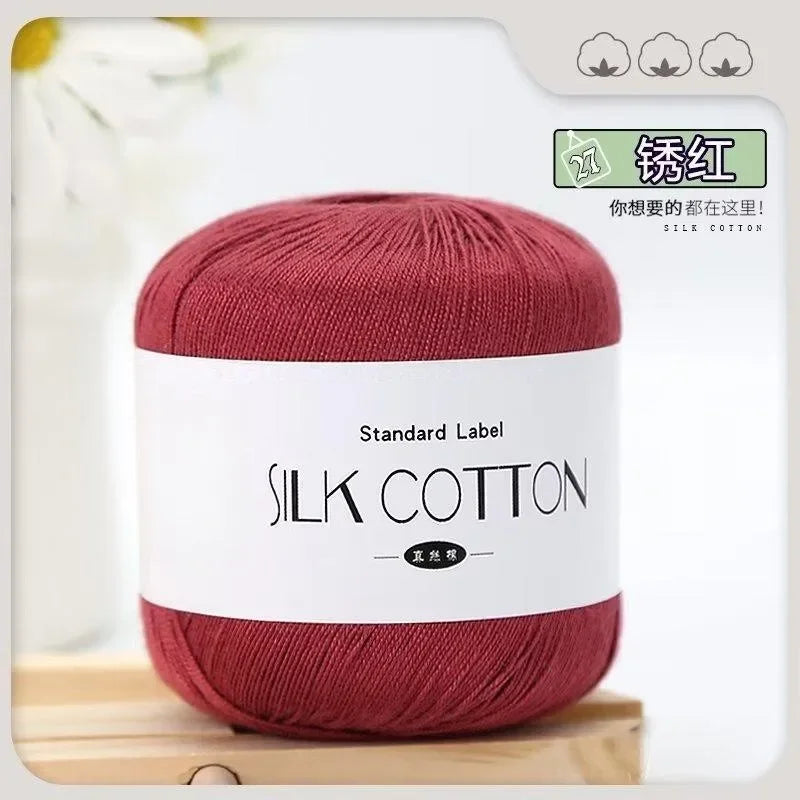 50g/PC Silk Lace Cotton Soft Thread for Cross Stitch