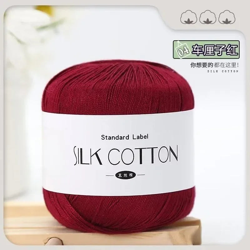 50g/PC Silk Lace Cotton Soft Thread for Cross Stitch
