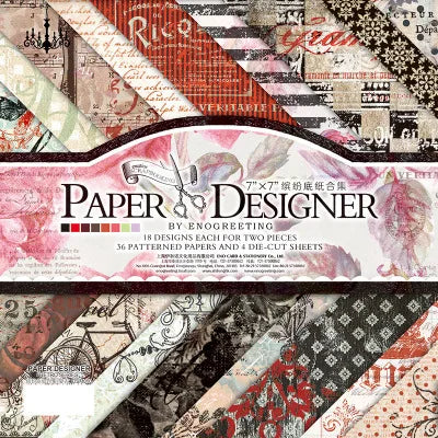 7 Inch Vintage Scrapbook Paper Set | 40 Sheets Retro Cardstock