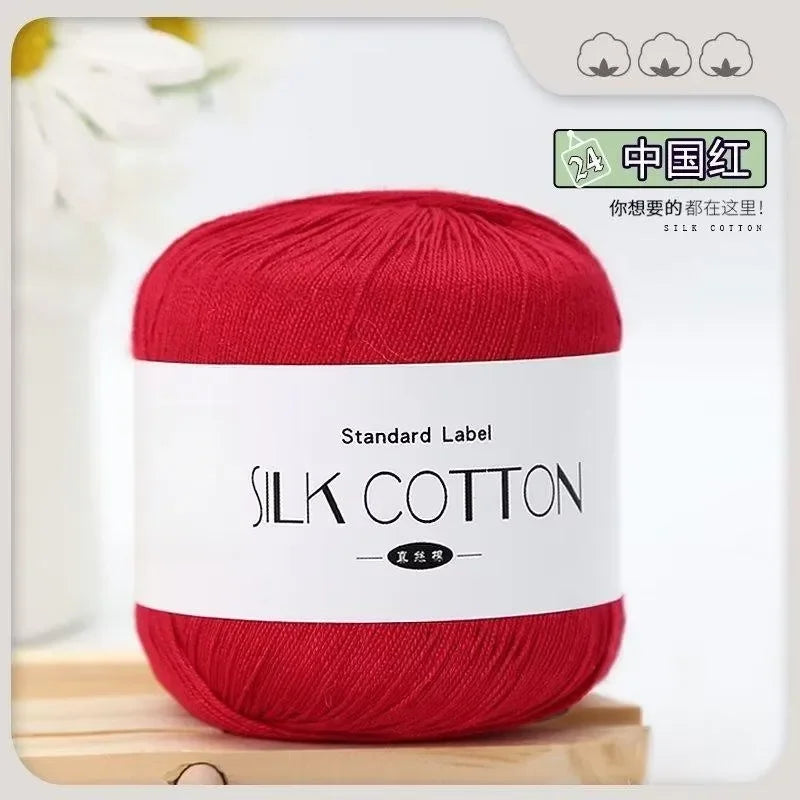 50g/PC Silk Lace Cotton Soft Thread for Cross Stitch