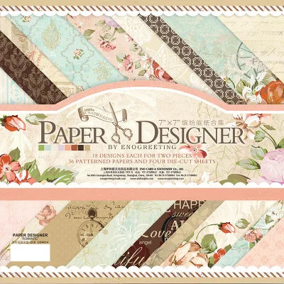 7 Inch Vintage Scrapbook Paper Set | 40 Sheets Retro Cardstock