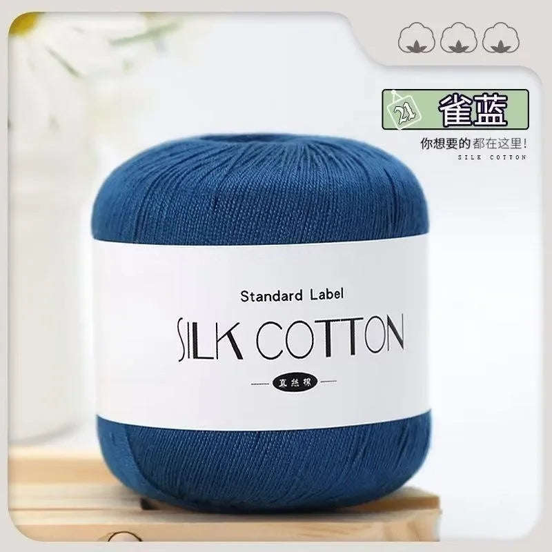 50g/PC Silk Lace Cotton Soft Thread for Cross Stitch