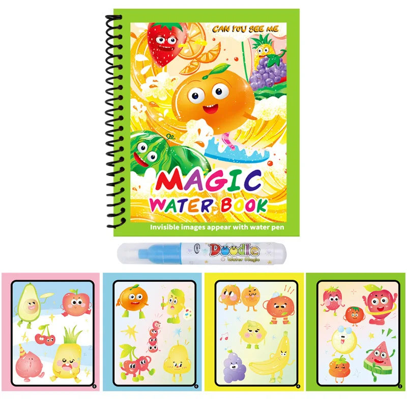 Kids Graffiti Picture Book With Refillable Water Pen | Magic Water Drawing Toy