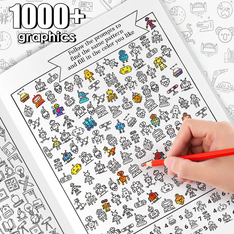 Find Hidden Objects Look and Color Early Education Game Book