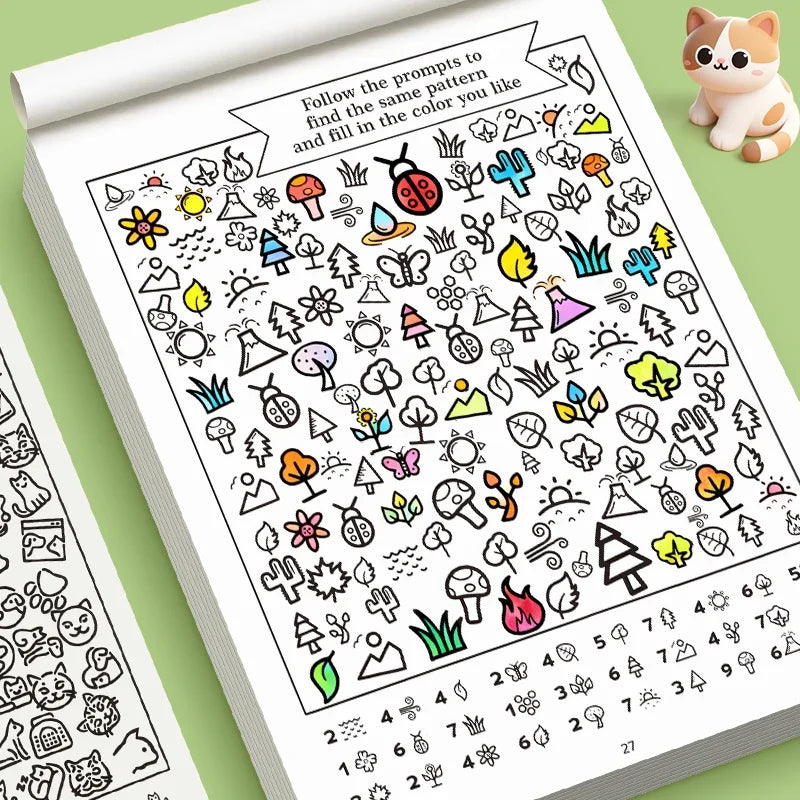 Find Hidden Objects Look and Color Early Education Game Book