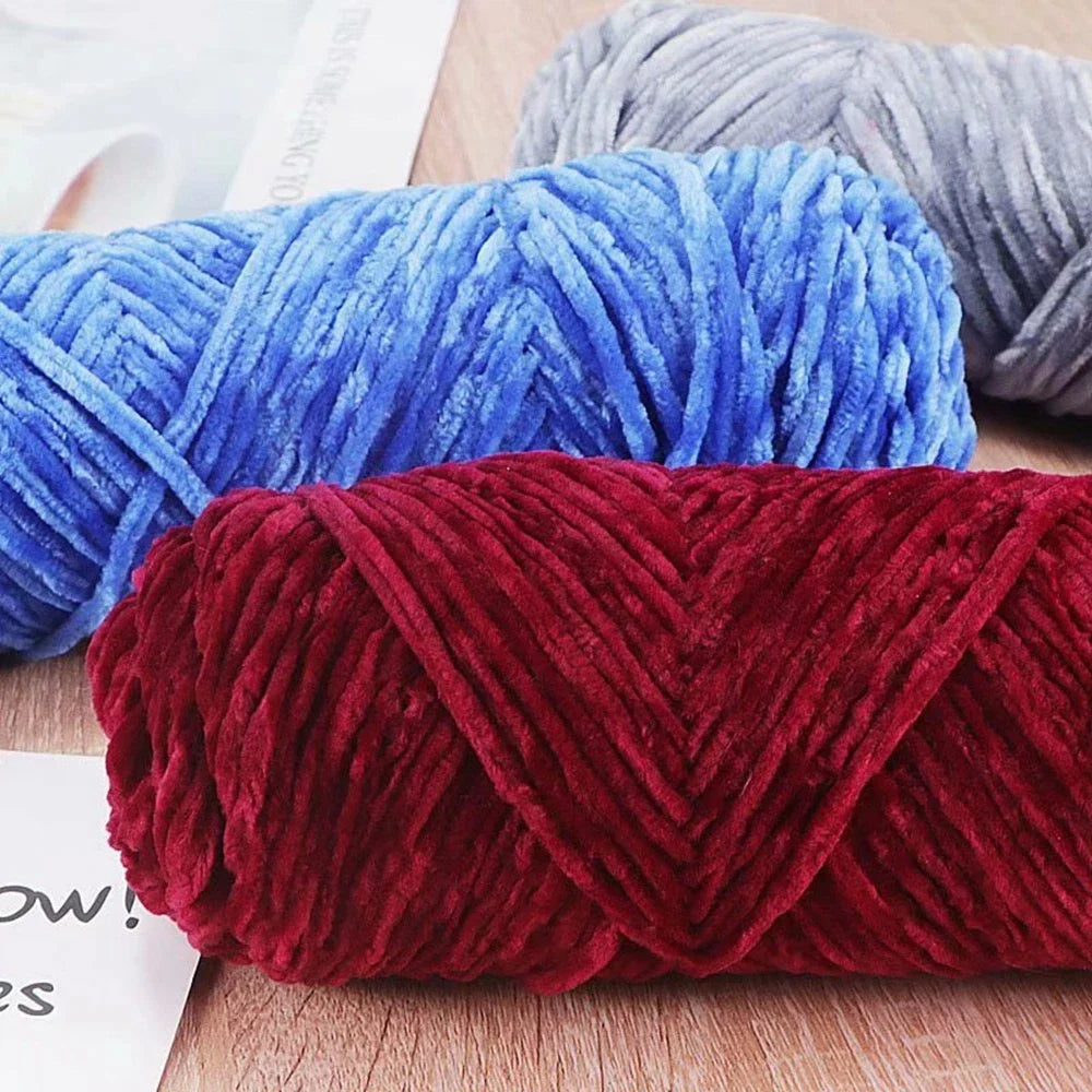 95g Chenille Soft Velvet Yarn Blended Knitting Wool Crochet