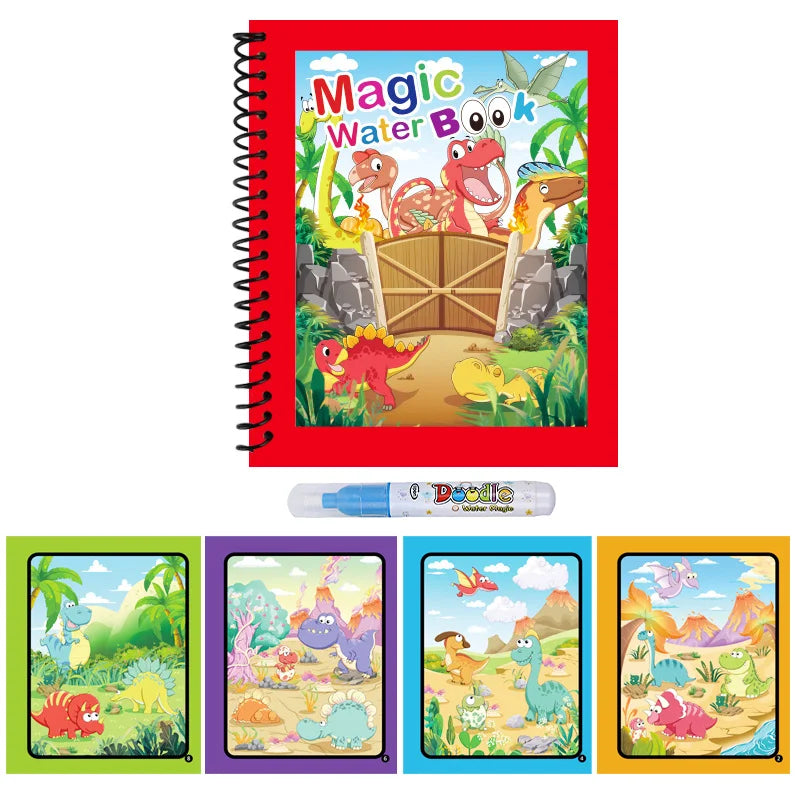 Kids Graffiti Picture Book With Refillable Water Pen | Magic Water Drawing Toy