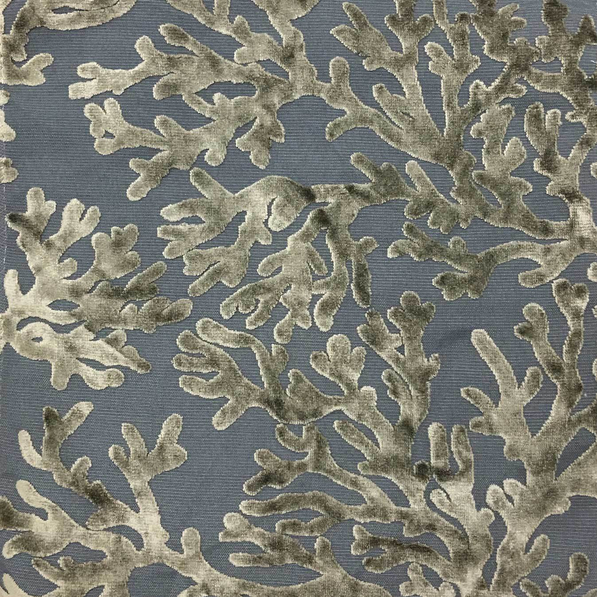 ST. TROPEZ - CORAL PATTERN BURNOUT VELVET DRAPERY & UPHOLSTERY FABRIC