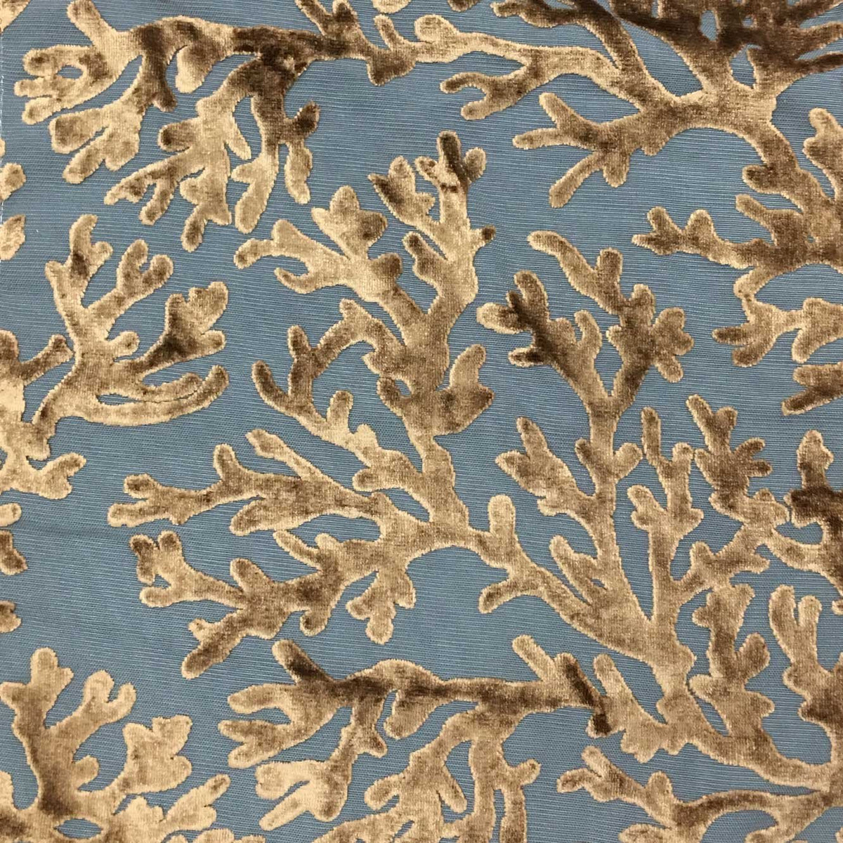ST. TROPEZ - CORAL PATTERN BURNOUT VELVET DRAPERY & UPHOLSTERY FABRIC