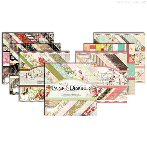 7 Inch Vintage Scrapbook Paper Set | 40 Sheets Retro Cardstock