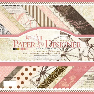 7 Inch Vintage Scrapbook Paper Set | 40 Sheets Retro Cardstock