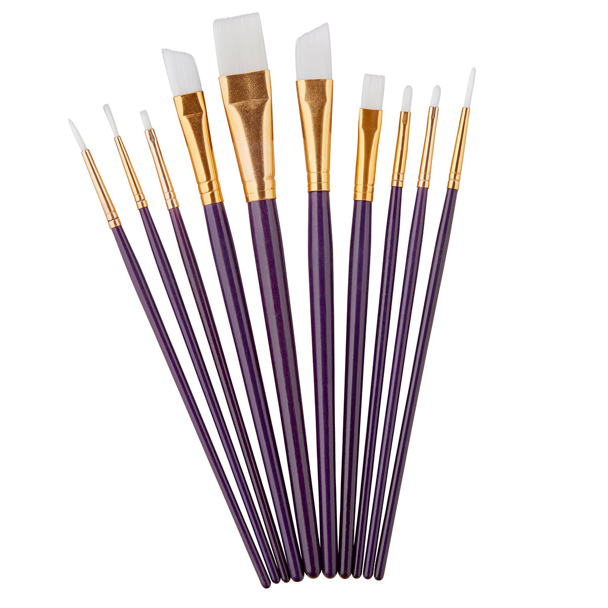 Studio White Nylon Brush Set Acrylic & Watercolor 10 pc