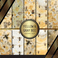 Scrapbook Paper: Yellow And Gray Bee: Double Sided Craft Paper