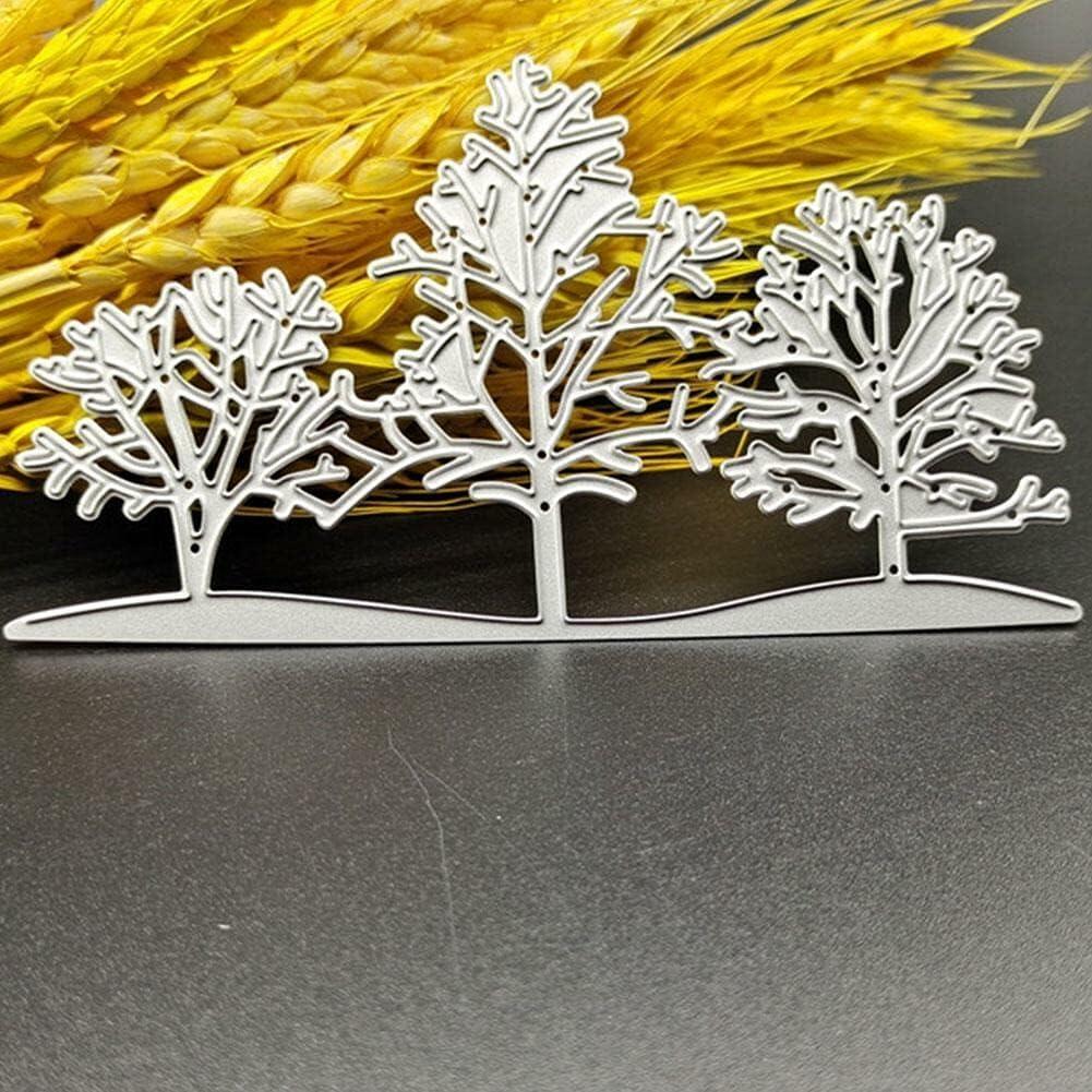 3PCS Silver Tree Metal Cutting Dies Stencils