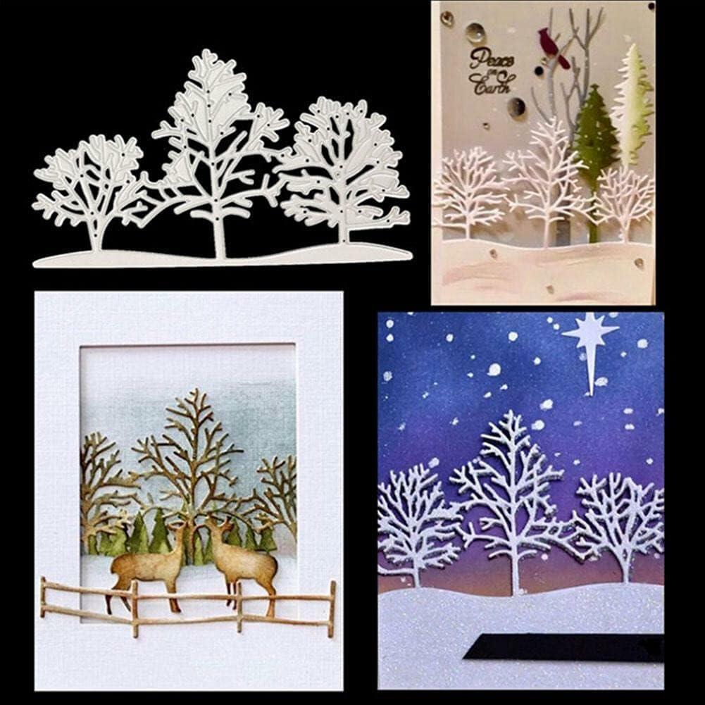 3PCS Silver Tree Metal Cutting Dies Stencils