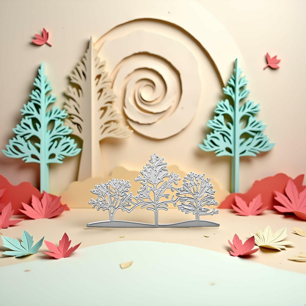 3PCS Silver Tree Metal Cutting Dies Stencils