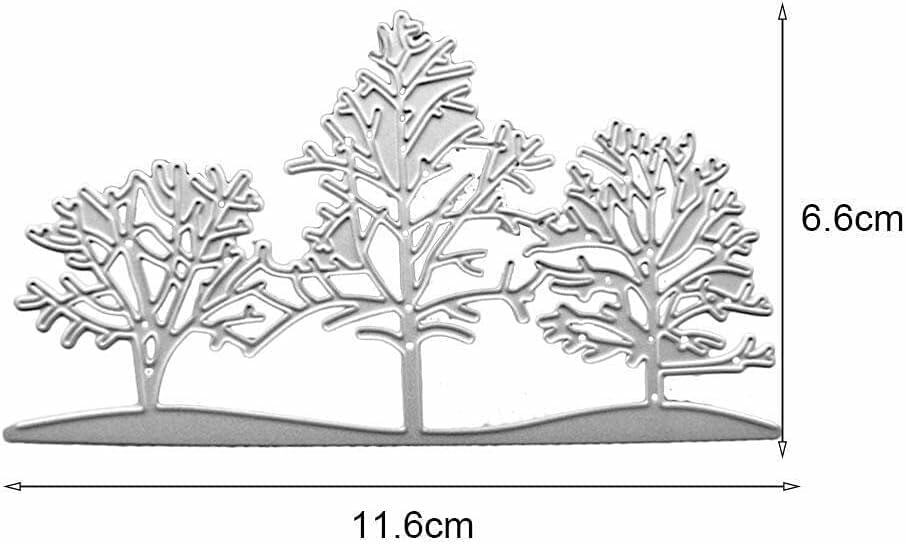 3PCS Silver Tree Metal Cutting Dies Stencils