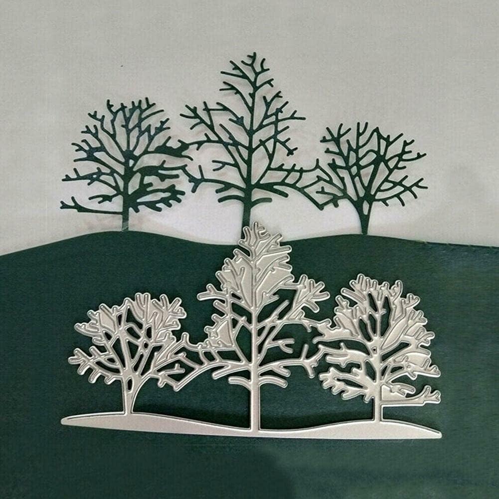 3PCS Silver Tree Metal Cutting Dies Stencils