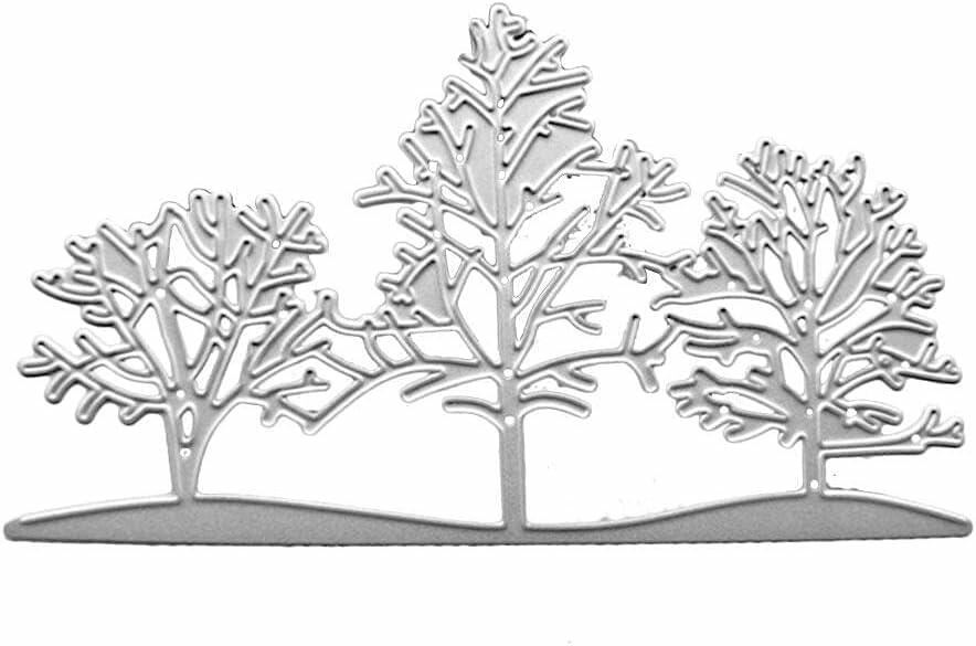 3PCS Silver Tree Metal Cutting Dies Stencils