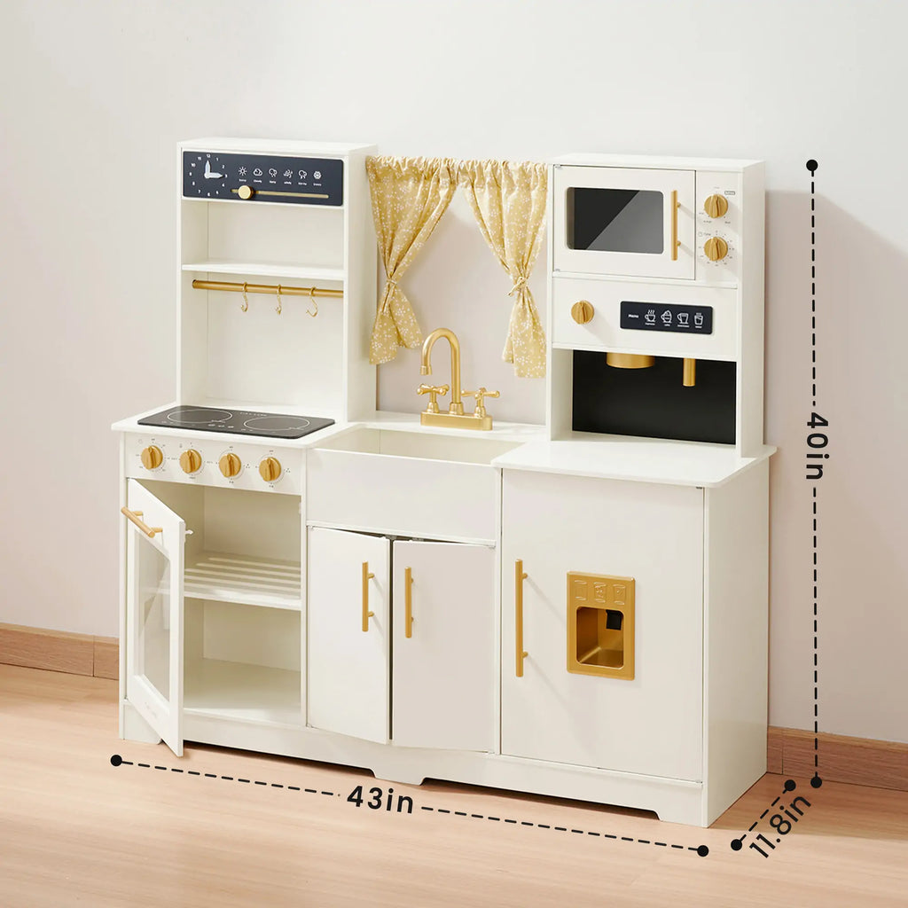 Tiny Land® Iconic Wooden Play Kitchen – Cooking Set for Kids