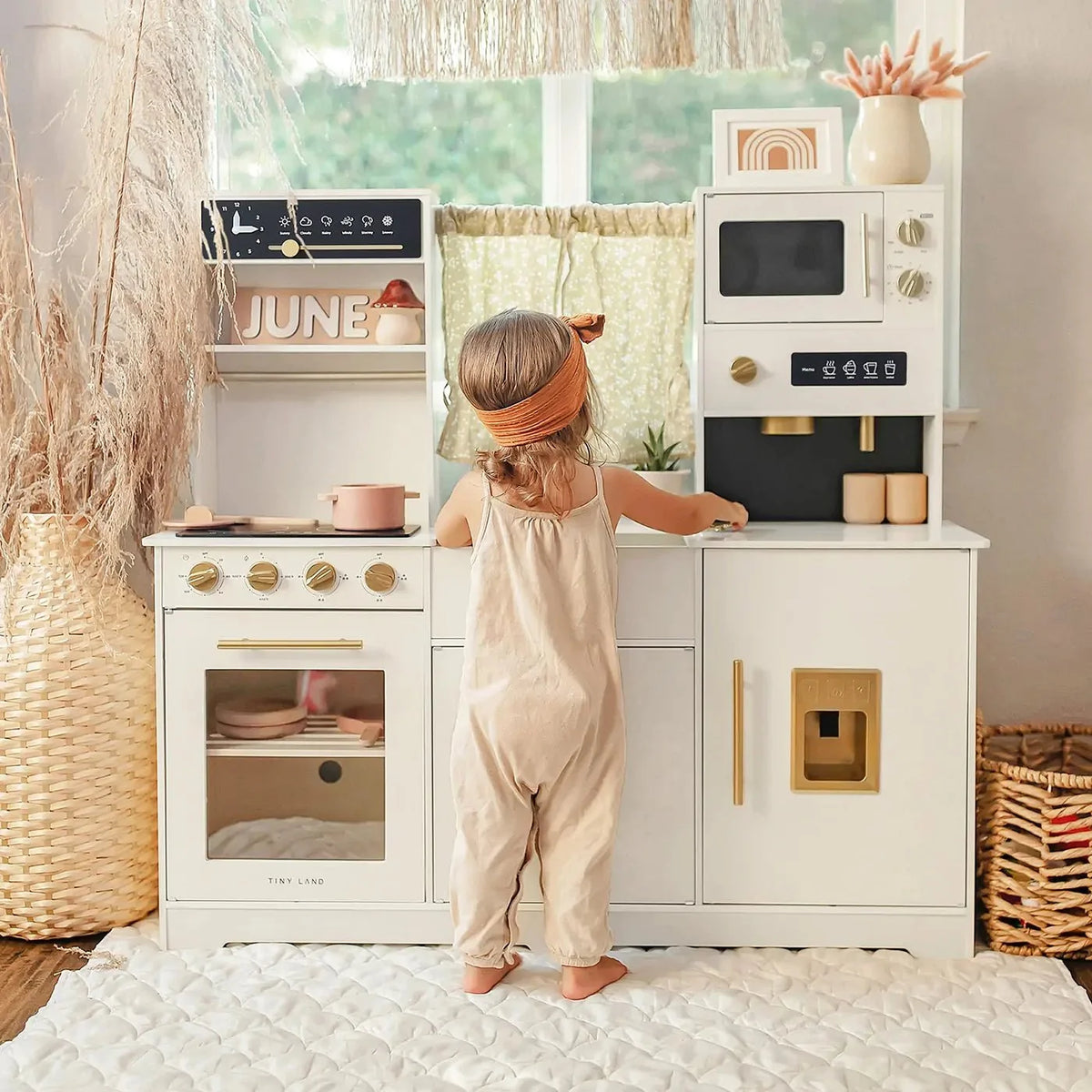 Tiny Land® Iconic Wooden Play Kitchen – Cooking Set for Kids
