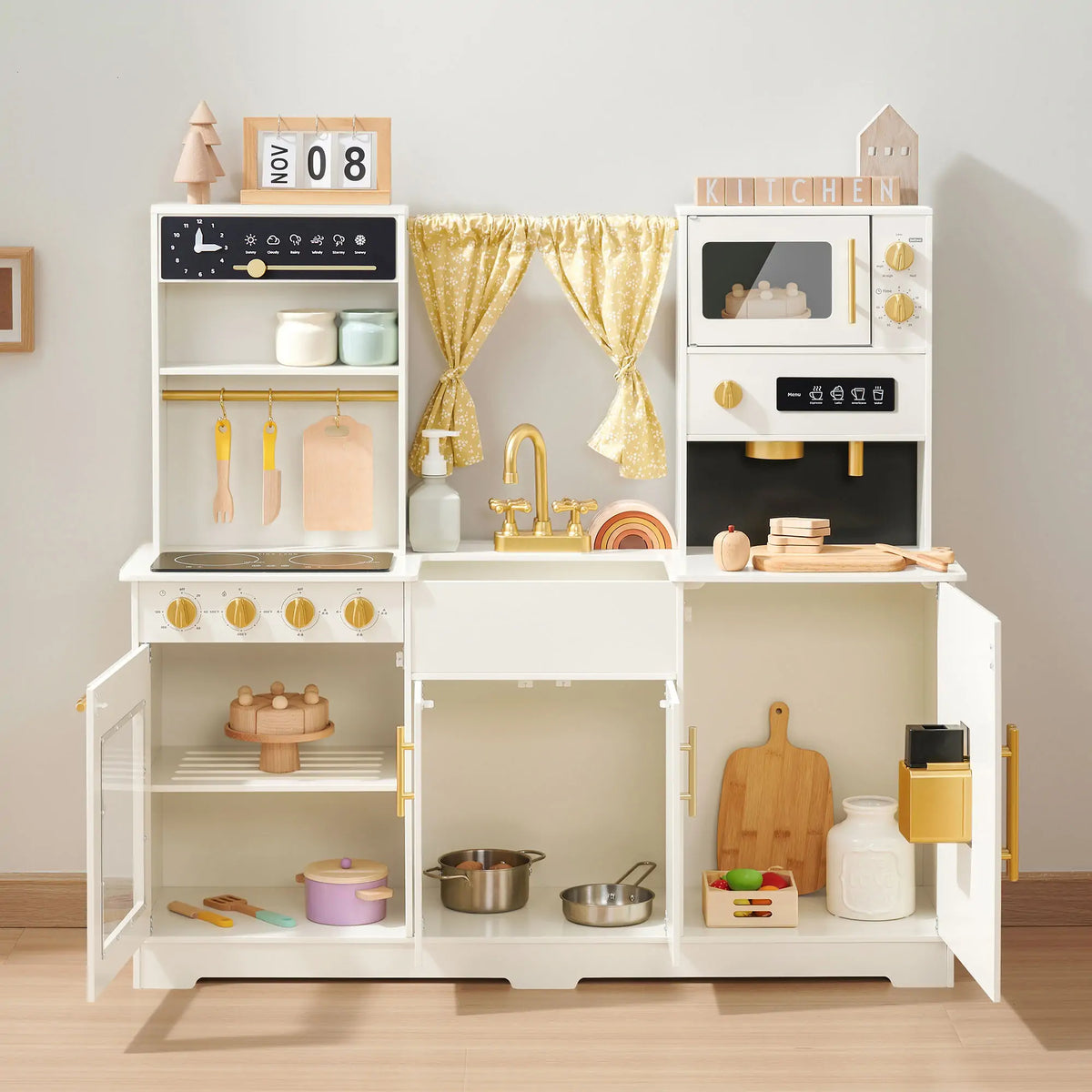 Tiny Land® Iconic Wooden Play Kitchen – Cooking Set for Kids
