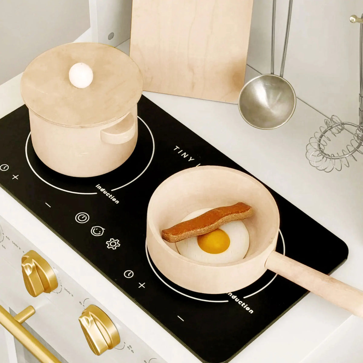Tiny Land® Iconic Wooden Play Kitchen – Cooking Set for Kids