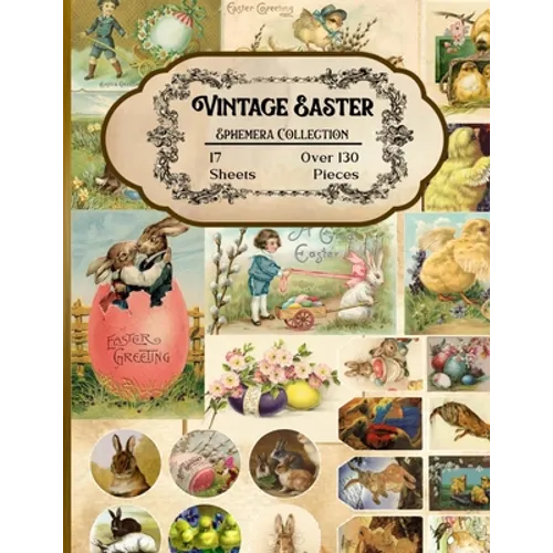 Vintage Easter Ephemera Collection: Scrapbook paper